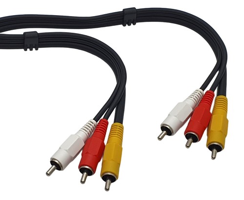 Premium AV Interconnect Cable 3 RCA Male 150cm Stereo Audio Video Lead Cord - Picture 2 of 5