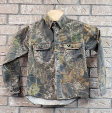 Mossy Oak Camouflage Twill Button Shirt Youth Size Medium Hunting Deer Turkey