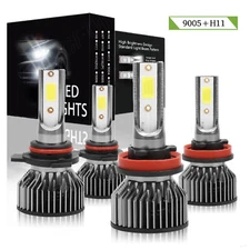 9005 H11 Combo LED Headlight Bulbs Conversion Kit High Low Beam 6000K Cool White