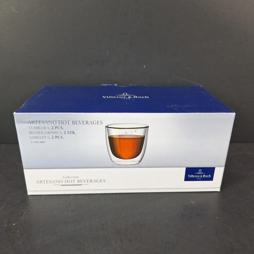Villeroy & Boch Artesano Hot Beverage Tumbler Cups Small 2.5" Tall Set of 2