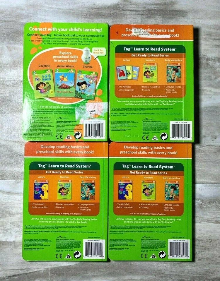 Leap Frog Tag Junior Books Lot of 4 Board Books Disney Princess Animals Vowels - Image 2 of 4