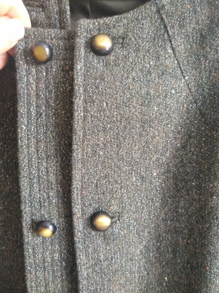 Blazer Rachel Roy Signature Militar Lana Verde Oliva Tweed Talla 4 Foto 4 de 4