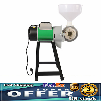 Electric Grinder Mill Grain Corn Wheat Feed/Flour Dry Wet Cereal Machine +Funnel