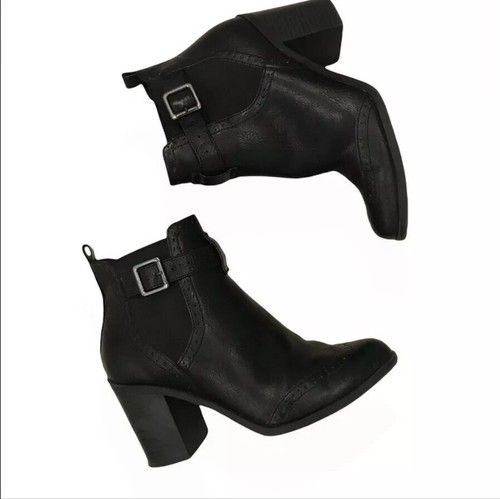Buckle Detail Black Ankle Boots Size 