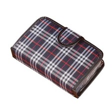 Plaid Pill Holder 14-Day Travel Case Medication Supplement Pill Box Red Black