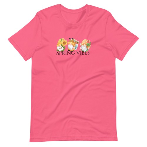 Spring Vibes Women's Crew Neck Short Sleeve Shirt - Picture 3 of 14