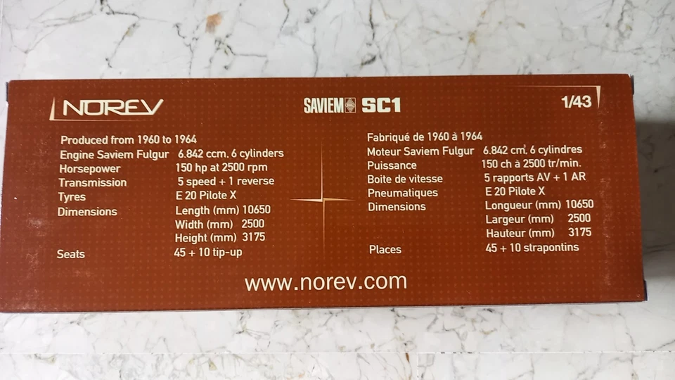 Autobus Saviem SC1 a escala 1/43 Norev - Imagen 2 de 2