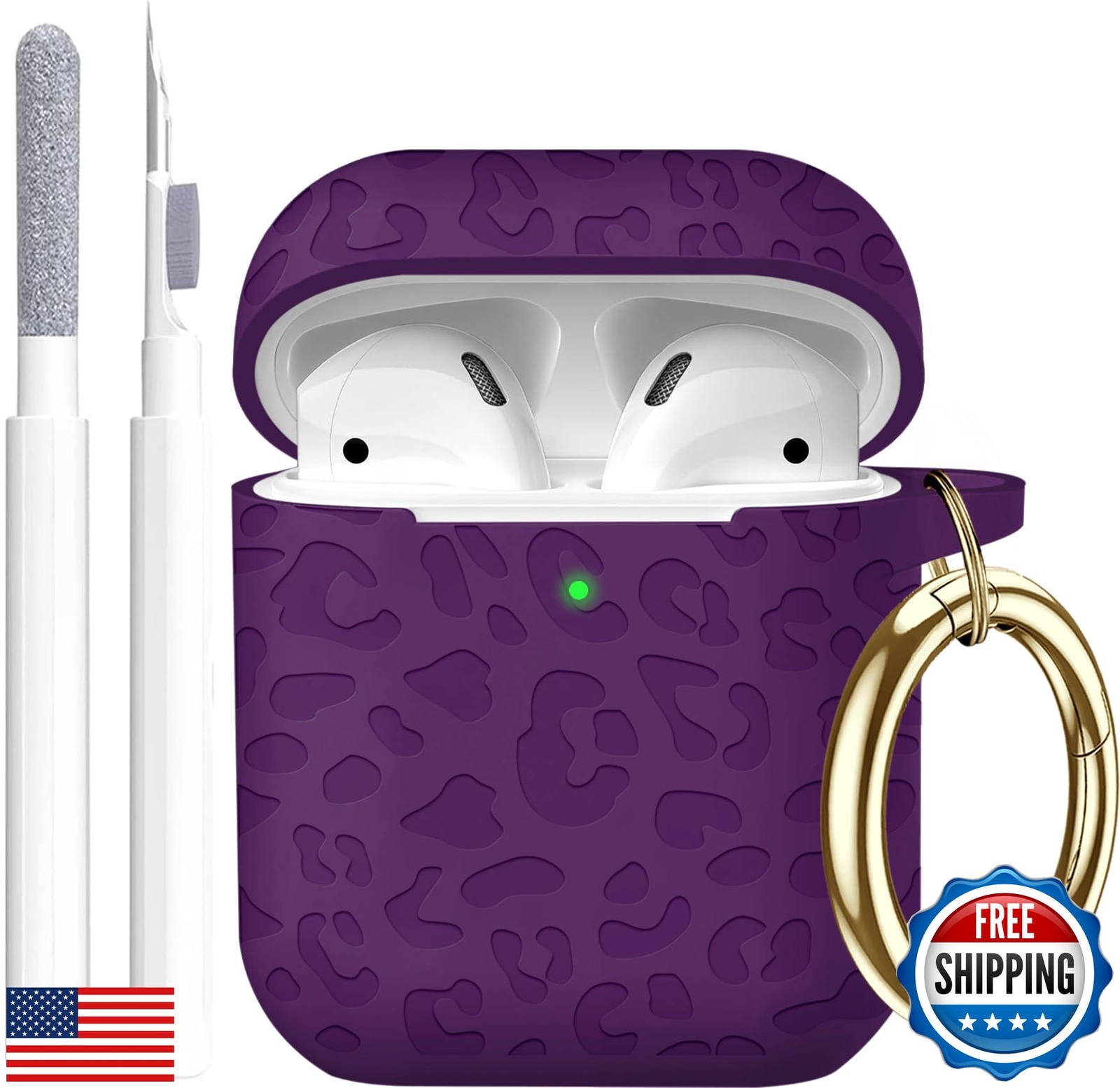 Gawnock Leopard Engraved Skin Cover Compatible with AirPods Case