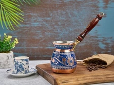 Copper Turkish Greek Coffee Maker Pot,  Cezve Briki, Stovetop Copper Maker