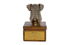 Airedale Terrier, Bingley Terrier - urn for dog ashes with a statuette, small ur