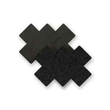 B-SIX NIPPIES BASIC BLACK CROSS NIPPLE COVERS/PASTIES SIZE B