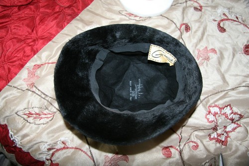Vintage Black Basket Lady's Hat Fur Felt Gottlieb NY & Italy By Selene HB - Picture 9 of 12