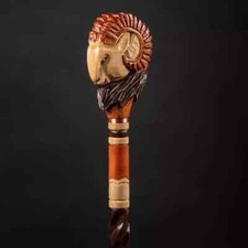 Walking Cane Wooden Hand Carved For Men, Animal Walking Canes Custom Order Stick