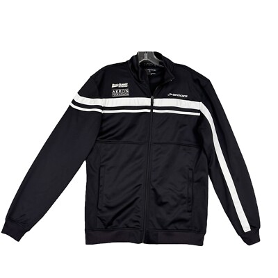 Brooks Equilibrium Jacket Mens Medium Black Full Zip Akron Marathon Track Field