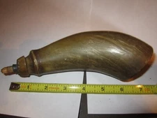 VTG Handmade COW HORN American Black Powder Horn 8" 