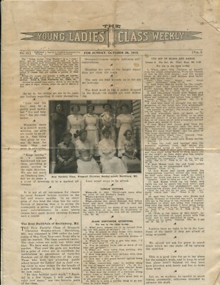 Elgin IL Young Ladies Class Weekly 6 Newspapers 1913-1914 See Scans