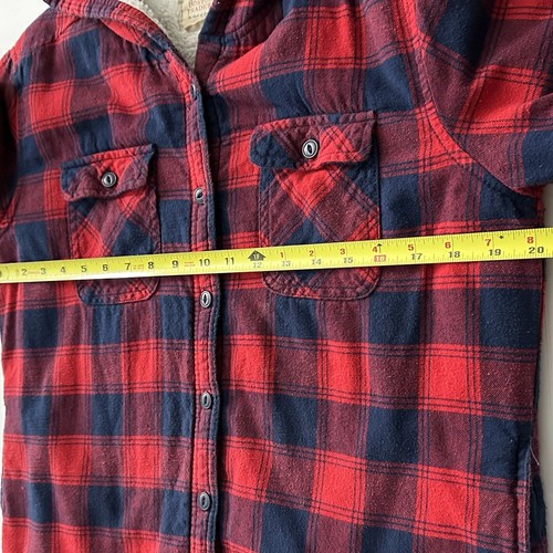 Boston Traders Jacket Hood Fleece Check Red 100% Cotton size M - Picture 4 of 10