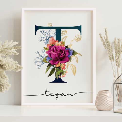 PERSONALISIERTES GEDENKEN GESCHENK GEBURTSTAG NAME ALPHABET HEIMDRUCK VINTAGE KUNST - Bild 43 von 55