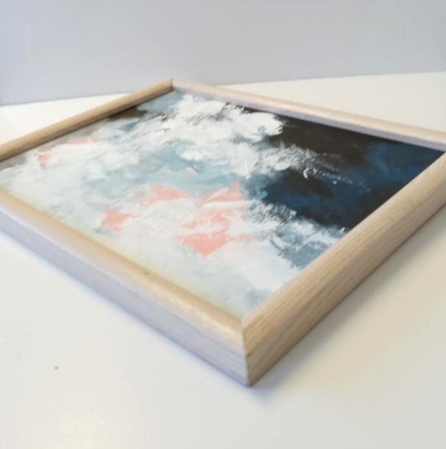 Original Abstract Framed acrylic Painting Contemporary Fine Art 11 x 14