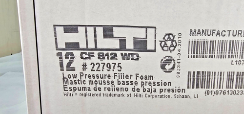 CASE of 12 - HILTI CF 812 WD Window and Door Pro Foam 22.5 oz 12 PACK 8/24/25 - Picture 6 of 6