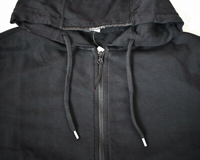 NEW Auth C.P. COMPANY Black Cotton FULL ZIP HOODIE