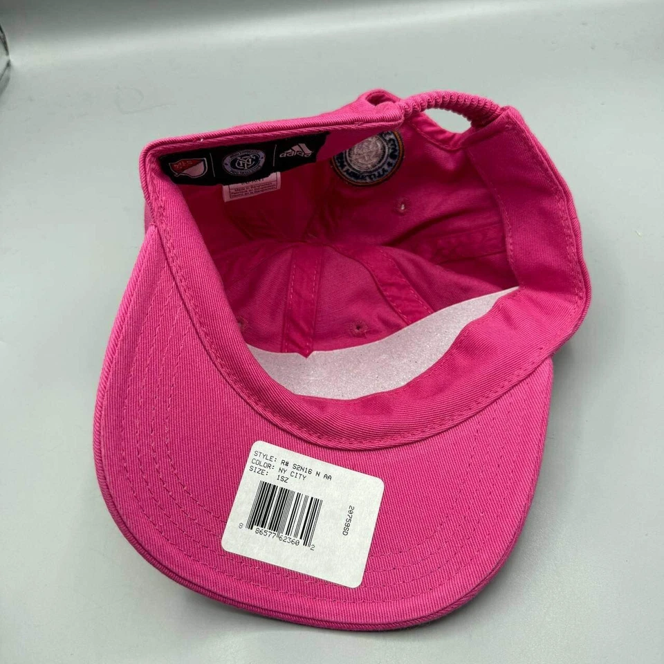Nueva York City FC Sombrero Niños Infante Rosa Adidas MLS Correa Elástica Gorra Trasera Nueva Foto 2 de 4