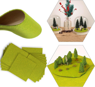 12 Stück 17 * 17 cm Modell Gras Matte Miniatur Gartenbau Grasmatten Dekor Modell