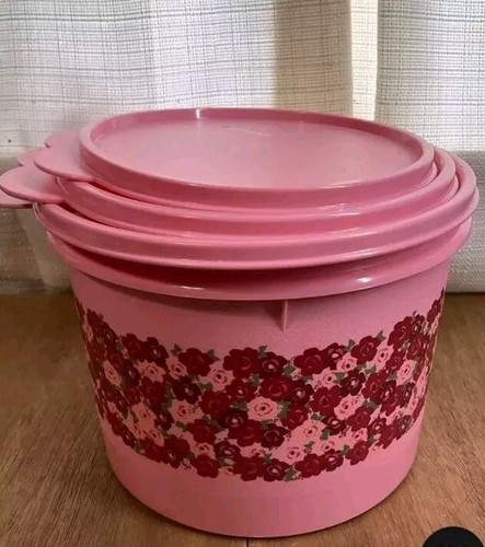 Tupperware Rosa Harmonie Stapelkanister Set 3tlg Set Neu - Bild 9 von 12