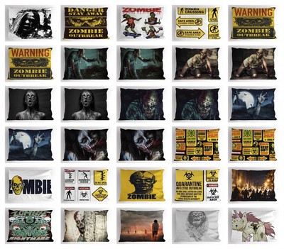 Zombie Pillow Sham Decorative Pillowcase 3 Sizes Bedroom Decor Ambesonne
