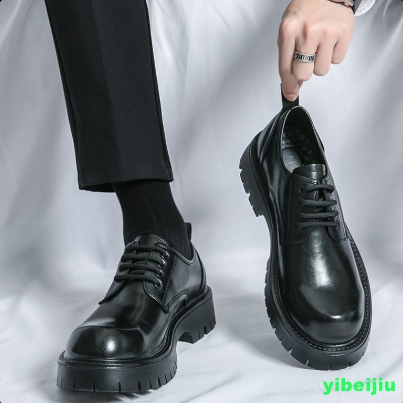 Mens British Platform Derby Lace Up Casual Work Dress Formal  display picture 1