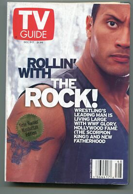 MAG: TV Guide-The Rock-Time-Warner Cable Manhattan Edition-Dec 2001-VG