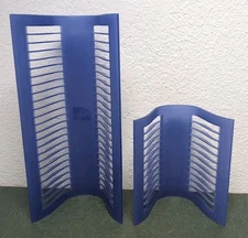 Media Worx Vintage Purple Blue Plastic Retro CD Tower Lot Of 2 - Holds 24 & 12