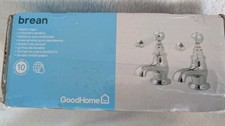 GoodHome Brean Traditional Basin Pillar Taps x2 Chrome Ceramic Handles New