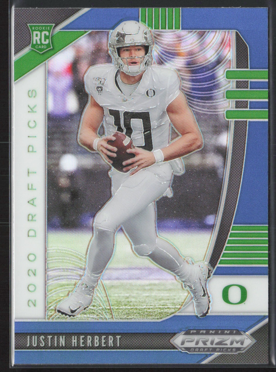 2020 Panini Prizm Draft Picks #102 Justin Herbert Prizm Blue Rookie RC