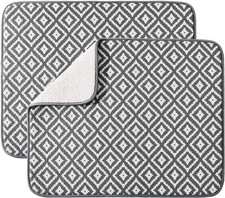 Dish Drying Mat for Kitchen 2 Pack, Ultra Absorbent Microfiber Dishes Drainer Ma