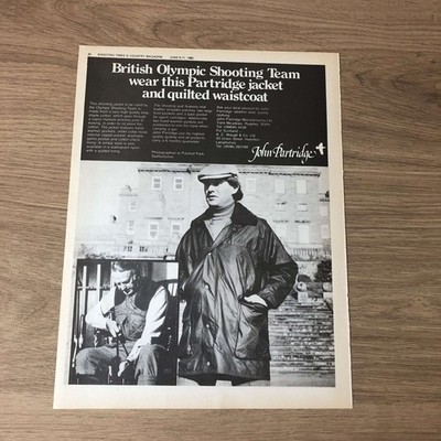 GUNS09 MAGAZIN WERBUNG 12X9 JOHN PARTRIDGE SCHIESSENJACKE