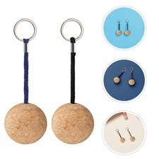 6 PCS Cork Keychain Floating Buoyant Keyrings Decorative Keychains
