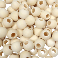 15Mm 100 StüCk Holzperlen GroßEs Loch Runde NatüRliche Lose Spacer Perlen FüR Di