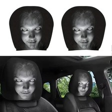 2x Halloween Headrest Cover Prank Horror Creepy Car Decor Seat Protector Scary