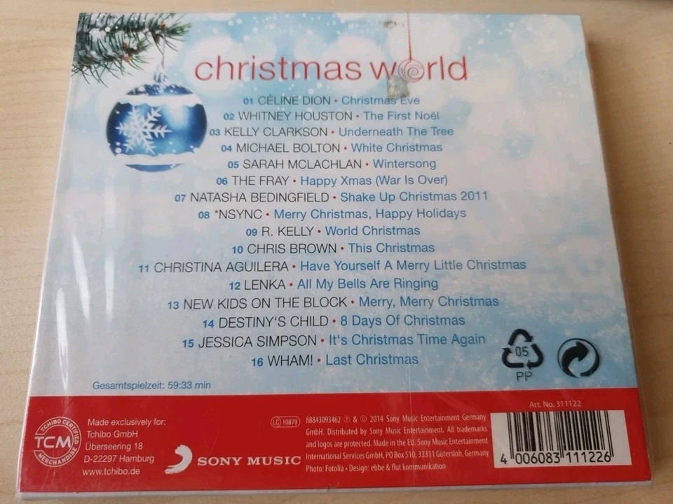 Cd ALBUM 2014 Christmas World/ 16 Tracks, Celine Dion, Wham, Nsync... Neu Ovp  - Bild 2 von 2