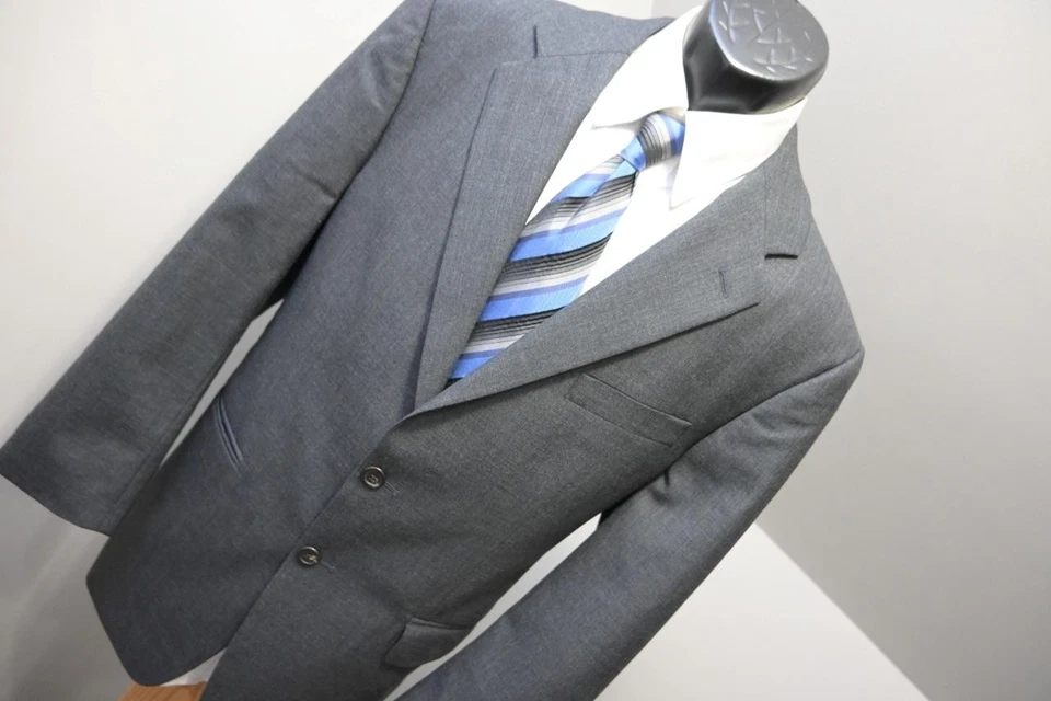 Chaps Ralph Lauren Lana Gris Oscuro 2 Piezas Traje Pantalones Chaqueta Para Hombre Talla 34 x 30 41 R Foto 4 de 4