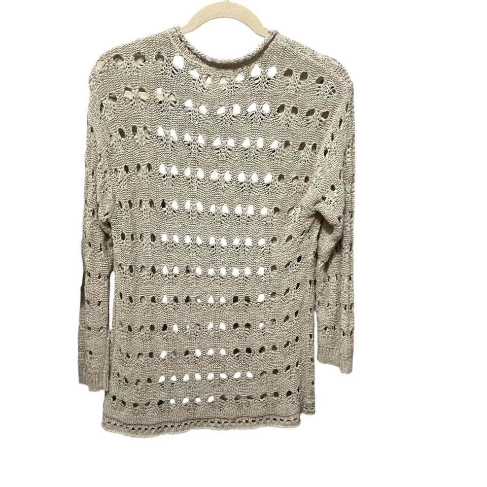 Cárdigan Suéter Debbie Morgan Mujer Boho Crochet L Beige Cottagecore Festival Foto 3 de 4