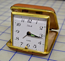 Vintage Telock Travel Alarm Clock Folding Cas...