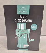 Zulay Rotary Grater 5 Blade Shredder Manual Hand Crank Cheese Grater NEW IN BOX