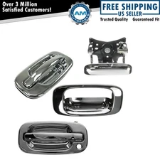 Front Exterior Door Handle Tailgate Chrome Kit Set of 4 for Silverado Sierra PU