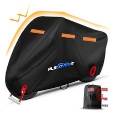 Motorcycle Cover, 600D Heavy Duty Waterproof Motorbike 97.5" x 41" x 50" Black
