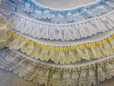 Gathered Frilled Lace Approx 50mm Width Choice of Shades and Length