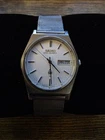 Vintage SEIKO KING QUARTZ  White Day Date Men 5856-7030