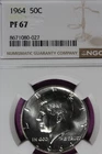 1964 NGC 50C PF67 KENNEDY HALF DOLLAR #B52471
