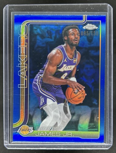 2025-26 Topps Chrome Update Bronny James Jr. Blue Refractor #/150 Lakers